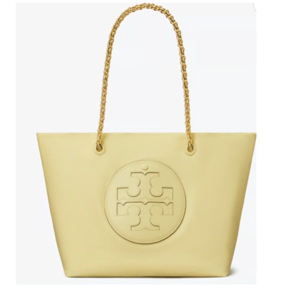 Tory Burch Ella Chain Tote in Lemon Sugar + Gift Bag (NEW WITH TAG)✨